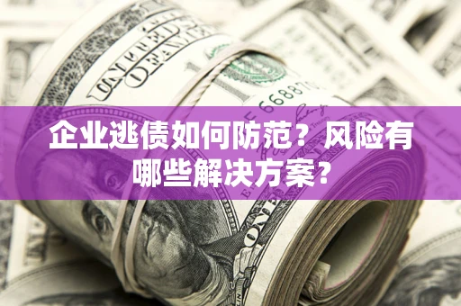 武汉企业逃债如何防范？风险有哪些解决方案？