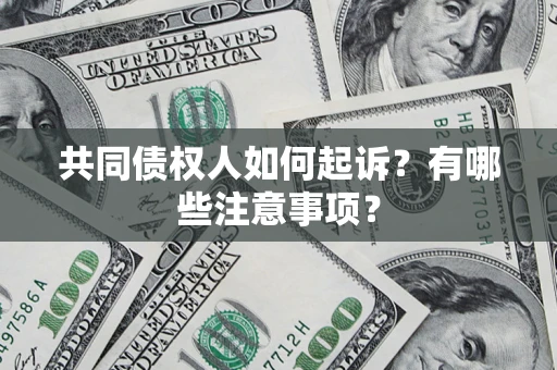 武汉共同债权人如何起诉？有哪些注意事项？